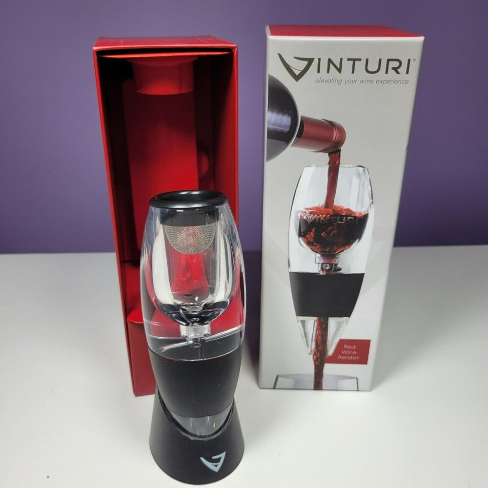 Vinturi Red Wine Aerator / Sediment Filter Pourable Aerating Decanter Stand